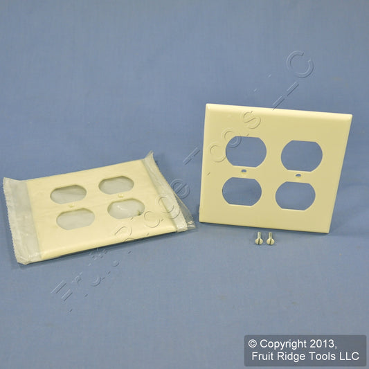 Leviton 80716-A Almond 2-Gang Duplex Outlet Unbreakable Nylon Wallplates 2pcs