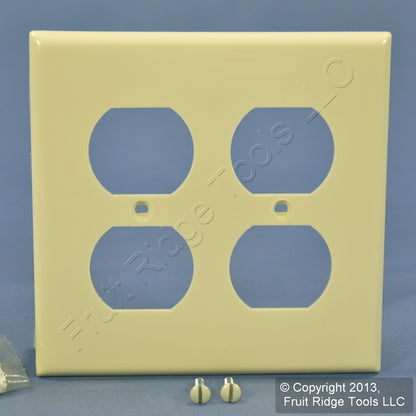 Leviton 80716-A Almond 2-Gang Duplex Outlet Unbreakable Nylon Wallplates 2pcs