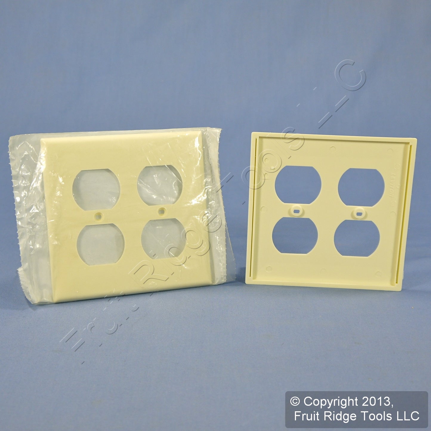 Leviton 80716-A Almond 2-Gang Duplex Outlet Unbreakable Nylon Wallplates 2pcs