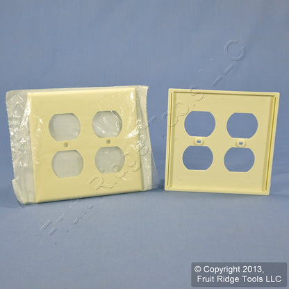 Leviton 80716-A Almond 2-Gang Duplex Outlet Unbreakable Nylon Wallplates 2pcs