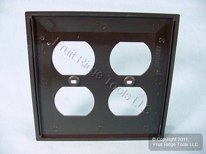 Leviton 80716 Brown 2-Gang Duplex Outlet Unbreakable Nylon Standard Wallplate