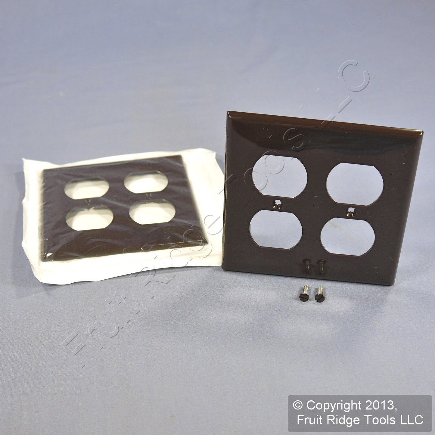 Leviton 80716 Brown 2-Gang Duplex Outlet Unbreakable Standard Wallplates 2pcs