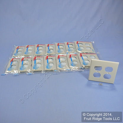 Leviton 80716-GY Gray 2-Gang Duplex Outlet Unbreakable Nylon Wallplates 15pcs
