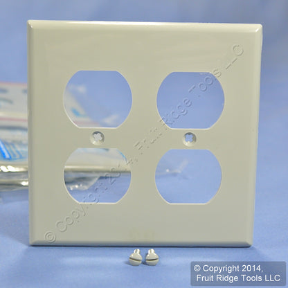 Leviton 80716-GY Gray 2-Gang Duplex Unbreakable Nylon Standard Wallplate Cover