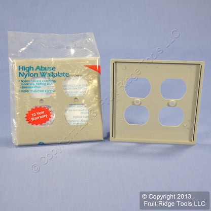 Leviton 80716-GY Gray 2-Gang Duplex Outlet Unbreakable Nylon Wallplates 2pcs