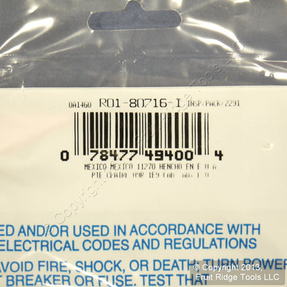 Leviton 80716-I Ivory 2-Gang Duplex Outlet Unbreakable Nylon Wallplates 100pcs