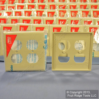Leviton 80716-I Ivory 2-Gang Duplex Outlet Unbreakable Nylon Wallplates 150pcs