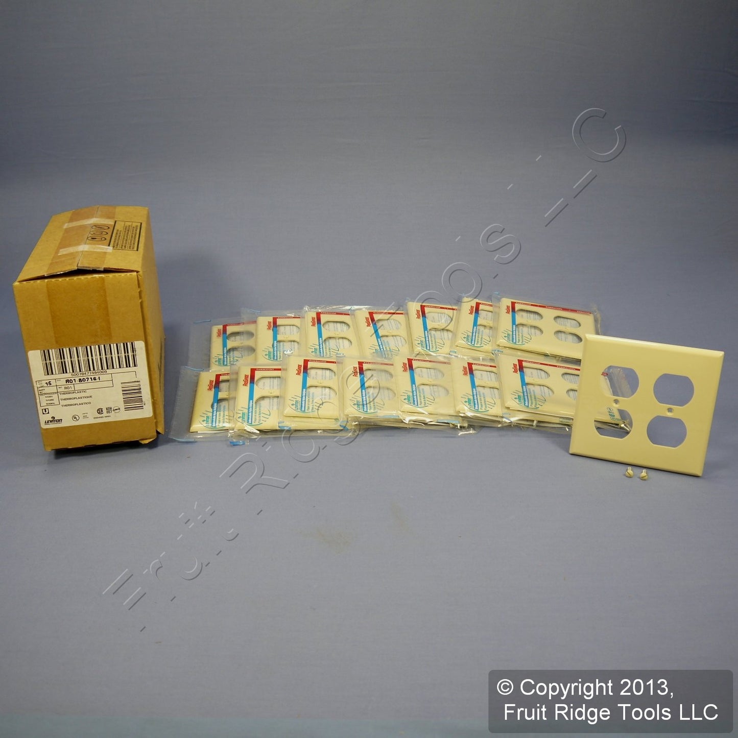 Leviton 80716-I Ivory 2-Gang Duplex Outlet Unbreakable Nylon Wallplates 15pcs