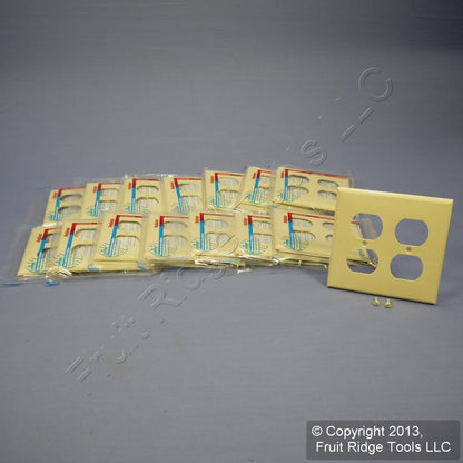 Leviton 80716-I Ivory 2-Gang Duplex Outlet Unbreakable Nylon Wallplates 15pcs