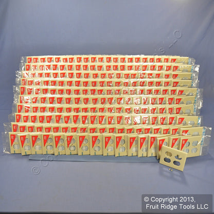 Leviton 80716-I Ivory 2-Gang Receptacle Wallplate Outlet Nylon Covers 200-Pack