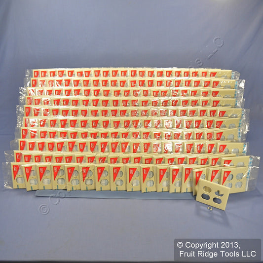 Leviton 80716-I Ivory 2-Gang Receptacle Wallplate Outlet Nylon Covers 200-Pack