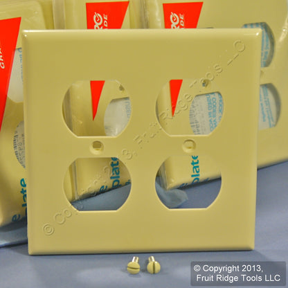 Leviton 80716-I Ivory 2-Gang Receptacle Wallplate Outlet Nylon Covers 200-Pack