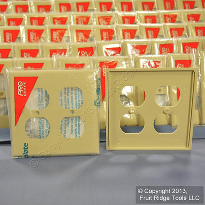 Leviton 80716-I Ivory 2-Gang Receptacle Wallplate Outlet Nylon Covers 200-Pack