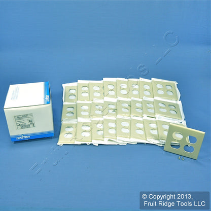 Leviton 80716-I Ivory 2-Gang Duplex Outlet Unbreakable Nylon Wallplates 25pcs
