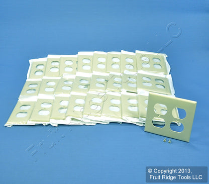 Leviton 80716-I Ivory 2-Gang Duplex Outlet Unbreakable Nylon Wallplates 25pcs
