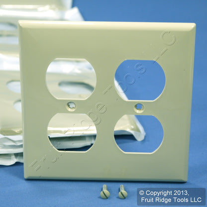 Leviton 80716-I Ivory 2-Gang Duplex Outlet Unbreakable Nylon Wallplates 25pcs