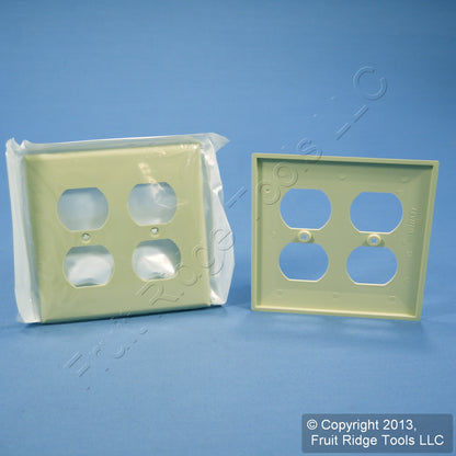 Leviton 80716-I Ivory 2-Gang Duplex Outlet Unbreakable Nylon Wallplates 25pcs