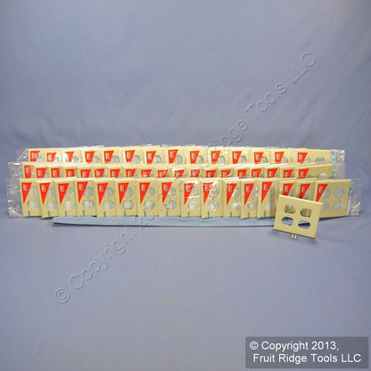 Leviton 80716-I Ivory 2-Gang Duplex Outlet Unbreakable Nylon Wallplates 50pcs