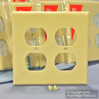 Leviton 80716-I Ivory 2-Gang Duplex Outlet Unbreakable Nylon Wallplates 50pcs