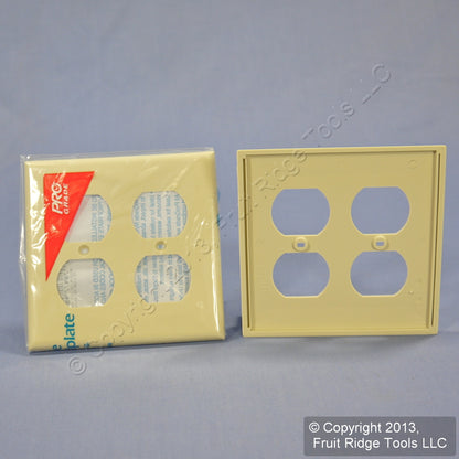 Leviton 80716-I Ivory 2-Gang Duplex Outlet Unbreakable Nylon Wallplates 50pcs