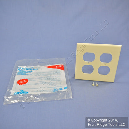 Leviton 80716-I Ivory 2-Gang Duplex Unbreakable Nylon Standard Wallplate Cover
