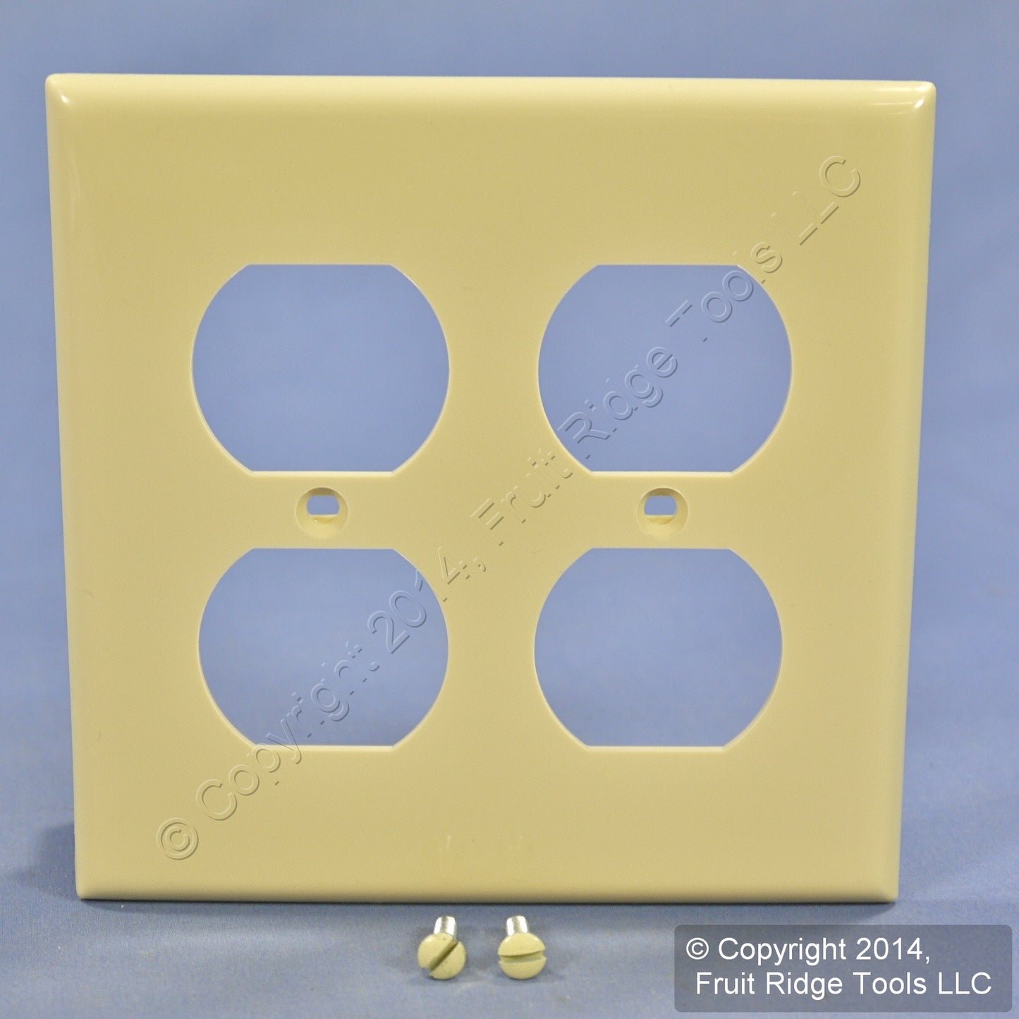 Leviton 80716-I Ivory 2-Gang Duplex Unbreakable Nylon Standard Wallplate Cover