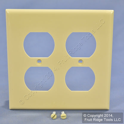Leviton 80716-I Ivory 2-Gang Duplex Unbreakable Nylon Standard Wallplate Cover