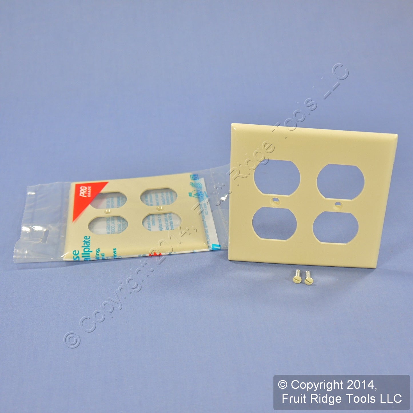 Leviton 80716-I Ivory 2-Gang Duplex Outlet Unbreakable Nylon Wallplates 2pcs