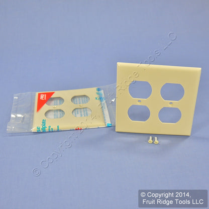 Leviton 80716-I Ivory 2-Gang Duplex Outlet Unbreakable Nylon Wallplates 2pcs