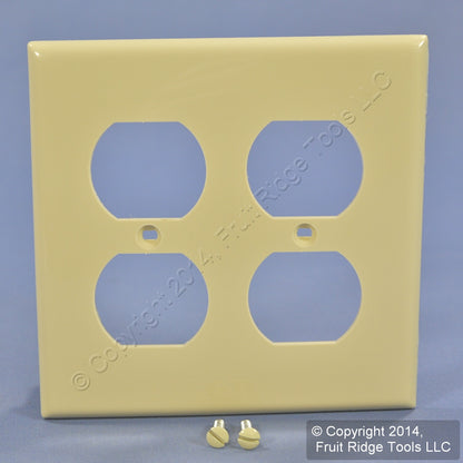 Leviton 80716-I Ivory 2-Gang Duplex Outlet Unbreakable Nylon Wallplates 2pcs