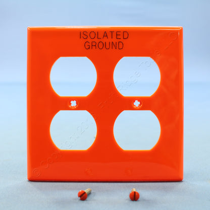 Leviton 80716-IG Orange 2-Gang Duplex Unbreakable Nylon Wallplate Cover 25pcs