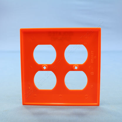 Leviton 80716-IG Orange 2-Gang Duplex Unbreakable Nylon Wallplate Cover 25pcs