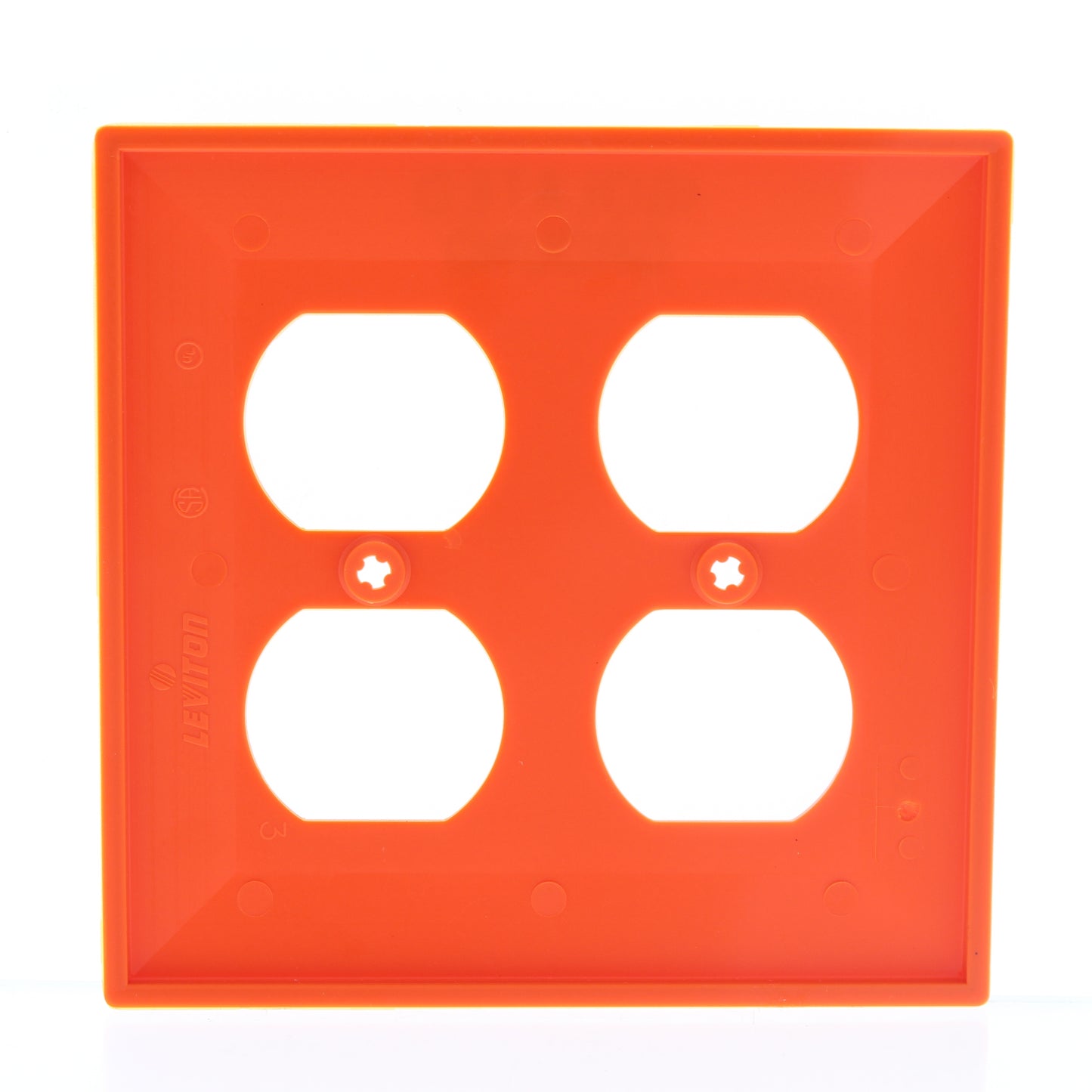 Leviton 80716-IG Orange 2-Gang Duplex Outlet Unbreakable Standard Size Wallplate