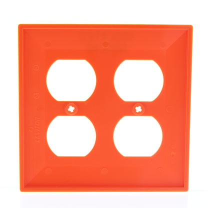 Leviton 80716-IG Orange 2-Gang Duplex Outlet Unbreakable Standard Size Wallplate