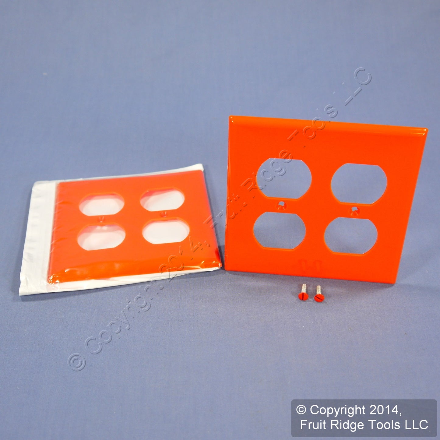 Leviton 80716-ORG Orange 2-Gang Duplex Unbreakable Nylon Wallplate Cover 2pcs