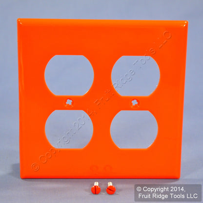 Leviton 80716-ORG Orange 2-Gang Duplex Unbreakable Nylon Wallplate Cover 2pcs