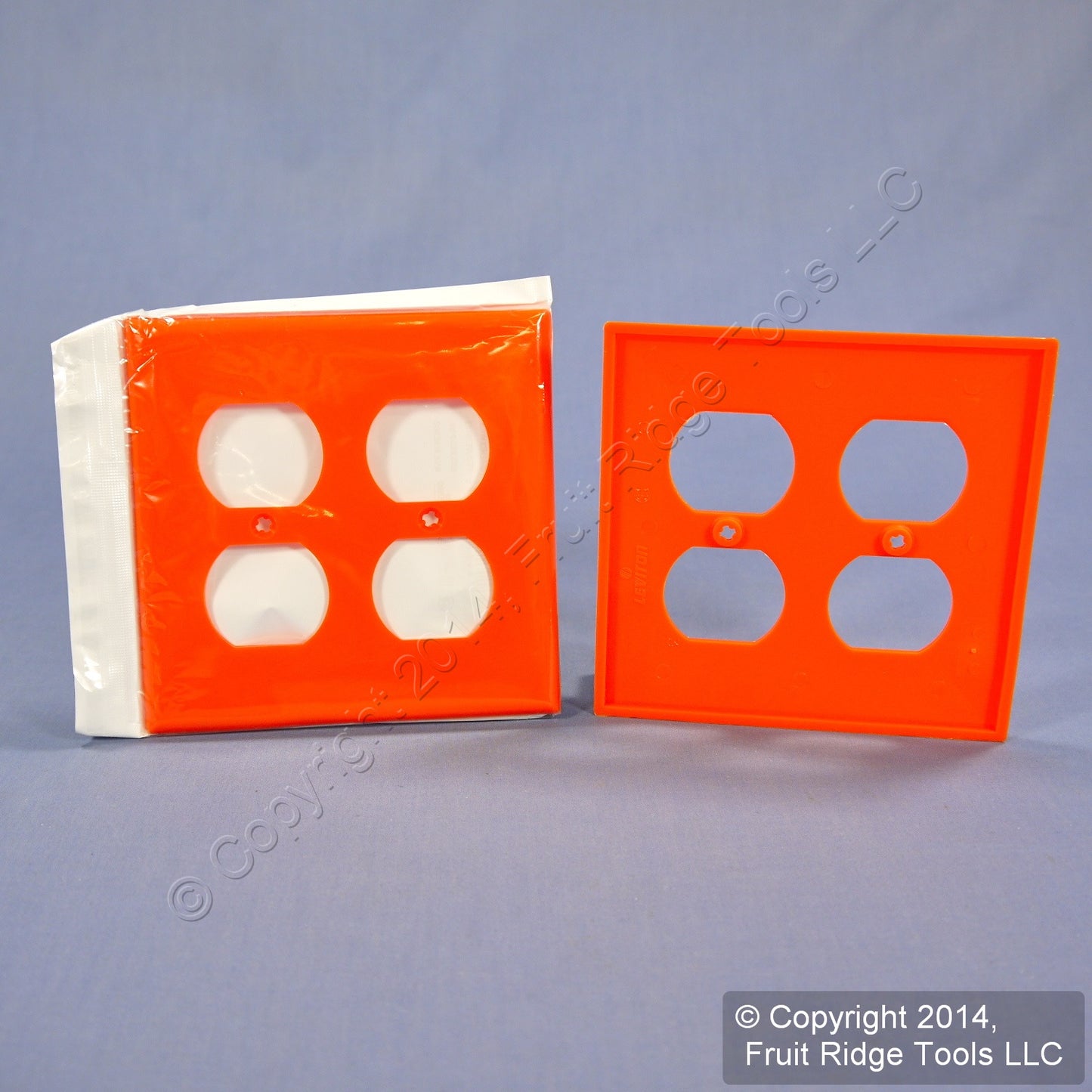 Leviton 80716-ORG Orange 2-Gang Duplex Unbreakable Nylon Wallplate Cover 2pcs
