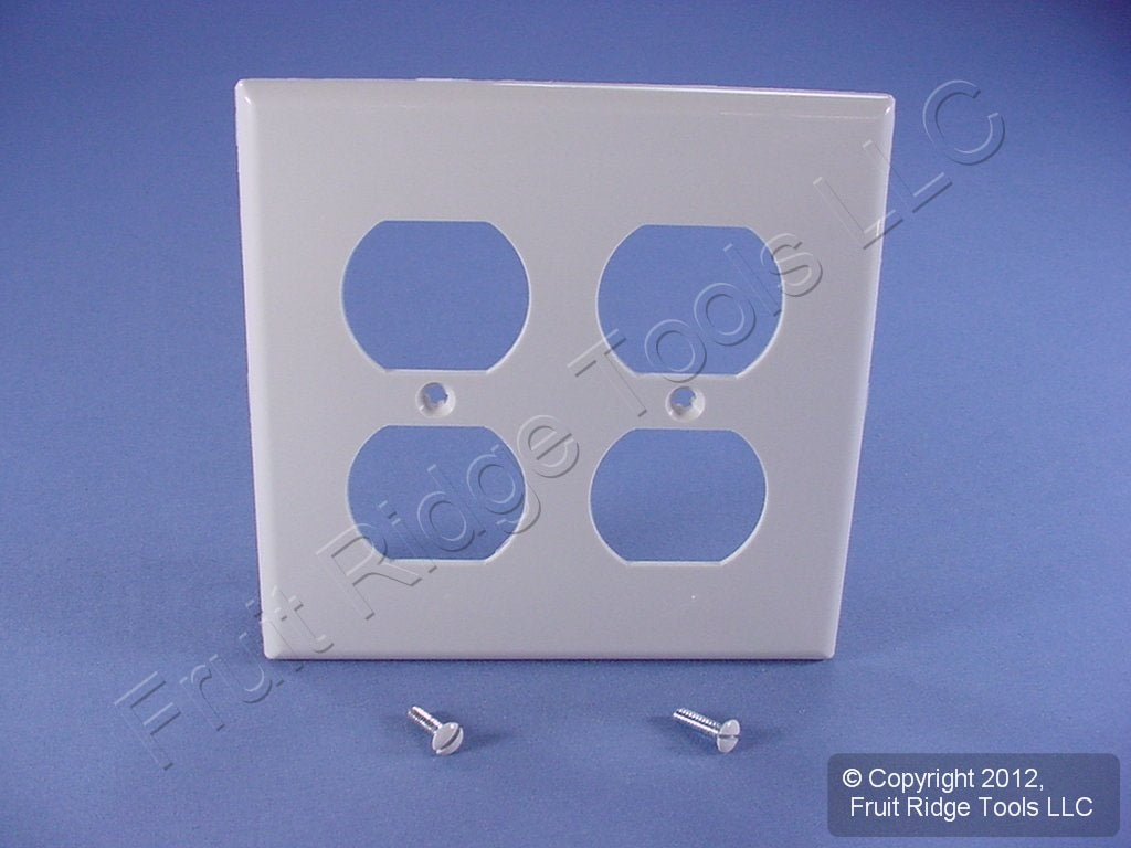 Leviton 80716-T Light Almond 2-Gang Duplex Outlet Unbreakable Nylon Wallplate