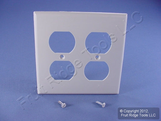 Leviton 80716-T Light Almond 2-Gang Duplex Outlet Unbreakable Nylon Wallplate