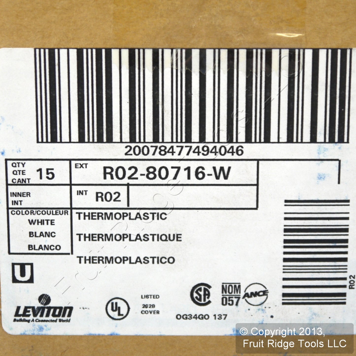 Leviton 80716-W White 2-Gang Duplex Outlet Unbreakable Nylon Wallplates 15pcs
