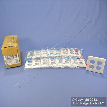 Leviton 80716-W White 2-Gang Duplex Outlet Unbreakable Nylon Wallplates 15pcs