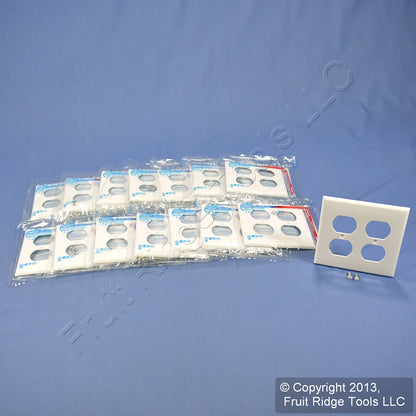 Leviton 80716-W White 2-Gang Duplex Outlet Unbreakable Nylon Wallplates 15pcs