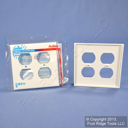 Leviton 80716-W White 2-Gang Duplex Outlet Unbreakable Nylon Wallplates 15pcs