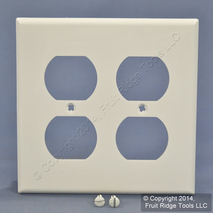 Leviton 80716-W White 2-Gang Duplex Unbreakable Nylon Standard Wallplate Cover