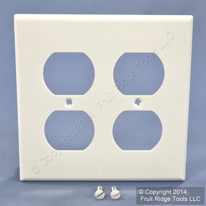 Leviton 80716-W White 2-Gang Duplex Outlet Unbreakable Nylon Wallplates 2pcs