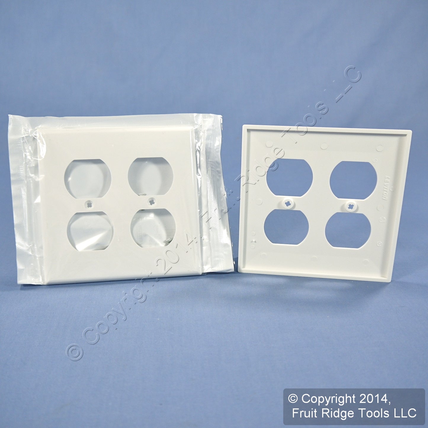 Leviton 80716-W White 2-Gang Duplex Outlet Unbreakable Nylon Wallplates 2pcs