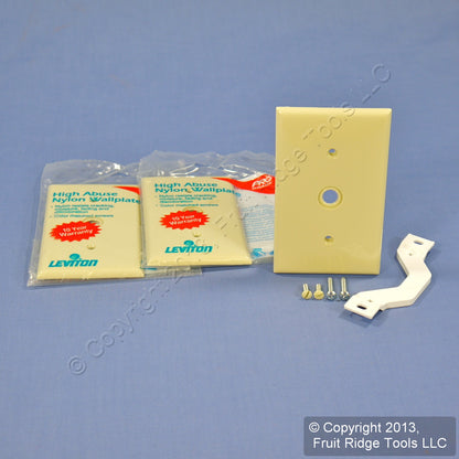 Leviton 80718-I Ivory 1-Gang Phone .406" Unbreakable Wallplate Strap Mount 3pcs