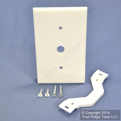 Leviton 80718-W White 1-Gang Phone .406" Hole Unbreakable Wallplate Strap Mount