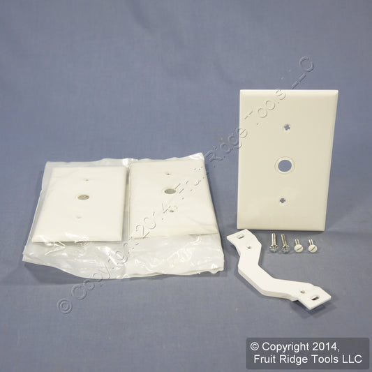 Leviton 80718-W White 1-Gang Phone .406" Unbreakable Wallplate Strap Mount 3pcs