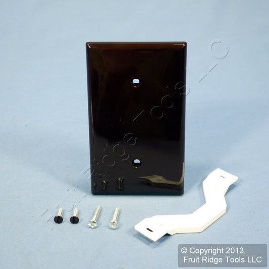 Leviton 80719 Brown 1-Gang Blank Unbreakable Nylon Wallplate Cover Strap Mount